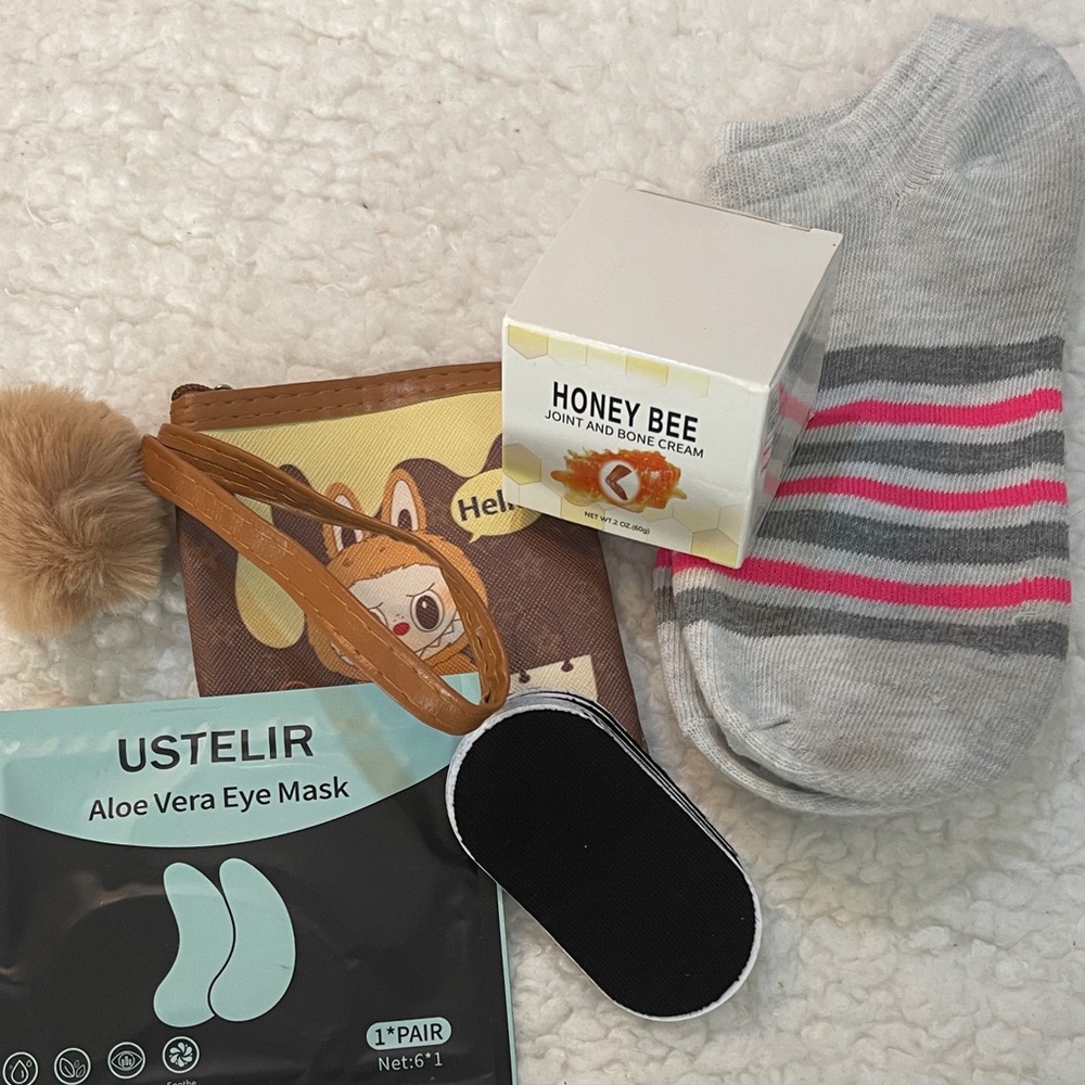 Gray and Pink Striped Socks